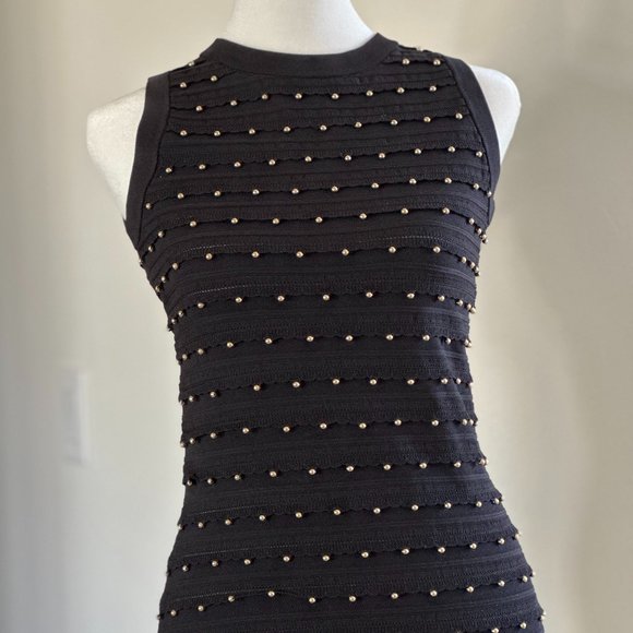 MICHAEL KORS LITTLE BLACK DRESS WITH GOLD BEADS - SZ SMALL - NEW WITH TAGS - Picture 1 of 10